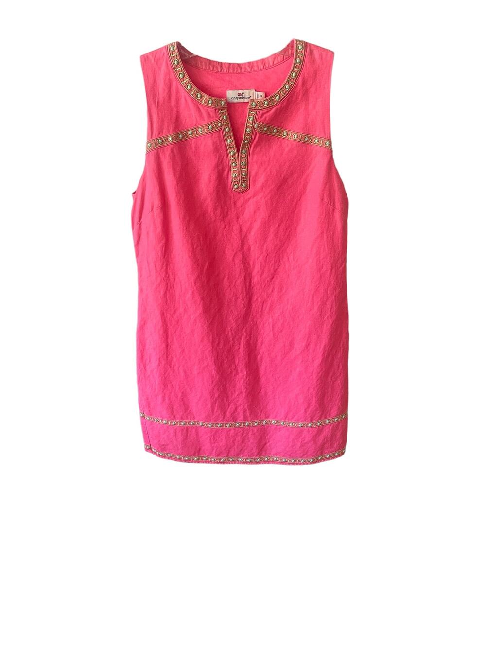 Vineyard Vines Shimmer Linen Blend Sleeveless Dress Sz 6